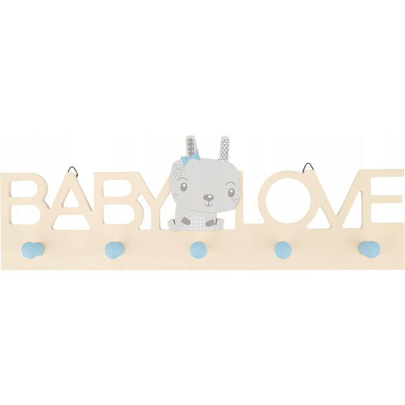 BIECO Cintre en bois Baby Love avec 5 crochets ZAJÄ "C