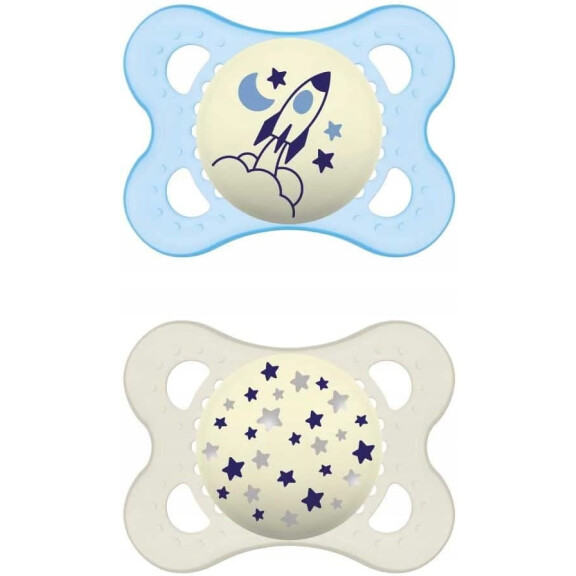 MAM ORIGINAL Sucette de nuit x2 2-6m SILICONE