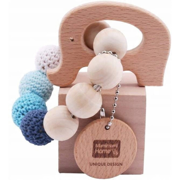 MAMIMAMI - Jouet de dentition en bois et perles + étui SÅ'oszenia