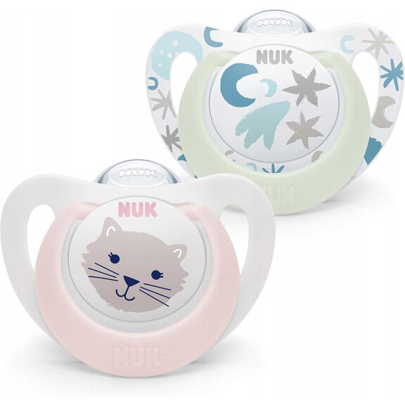 Sucette NUK STAR Day&Night x2 0-6msc