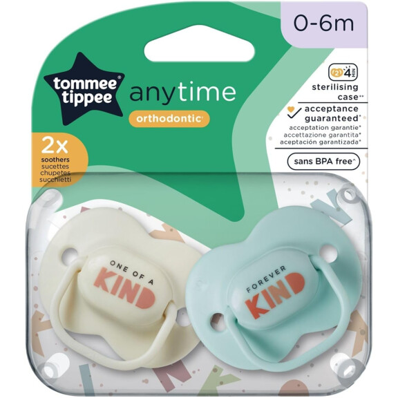 TOMMEE TIPPEE Sucettes AnyTime x2 0-6msc ORTHODONTIQUE