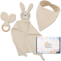 TOTSY BABY doudou muffin et corde, sucette en bois 27x27 cm KRÃ "LIK