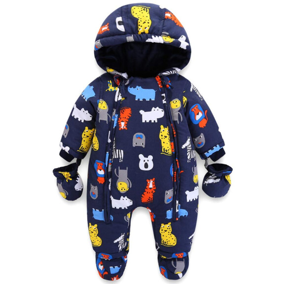 JIAMY combinaison d'hiver à capuche 18-24msc + chaussons gants