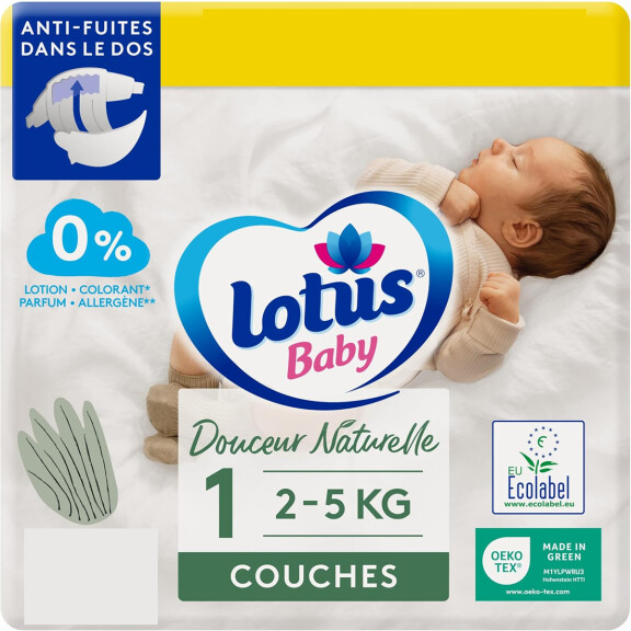 Couches jetables LOTUS BABY taille 1 (2-5kg) x20