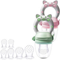 KAIYINGXIN mangeur de fruits à mordre pour enfants 3-24 m 2 pièces 8 embouts