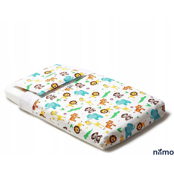 NIIMO Panier de jungle, draps de lit, taies d'oreiller 2x