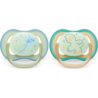 PHILIPS AVENT Ultra Air Sucettes de nuit x 2 0-6msc LUMIERE FONCEE