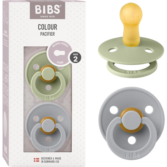 Sucettes BIBS COLOUR 2pack rubber 6msc+