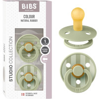 BIBS sucettes COLOUR STUDIO 2 packs caoutchouc 0-6msc