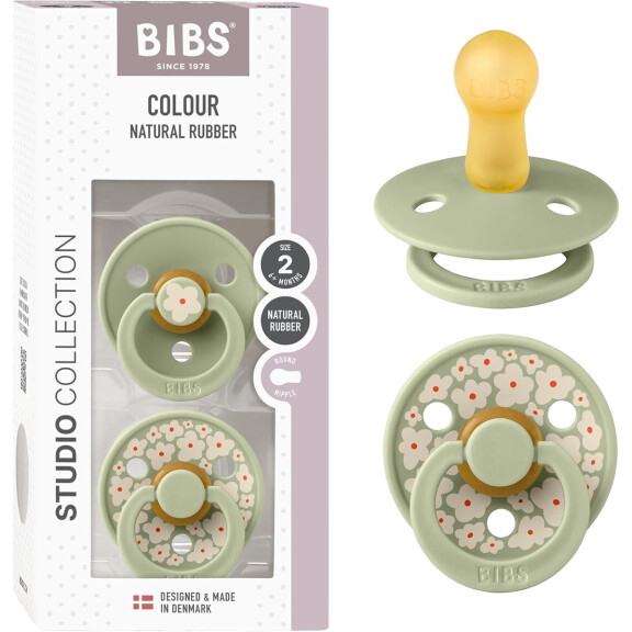 BIBS COLOUR STUDIO sucettes 2-pack caoutchouc 6-18msc