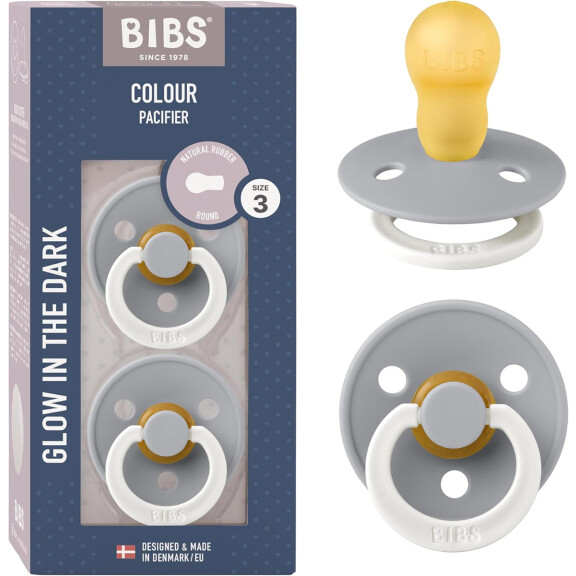 BIBS COLOUR GLOW mannequins 2-pack caoutchouc 18 msc+ ‡LIGHT