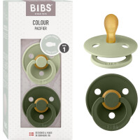 BIBS Sucettes de couleur 2 paquets caoutchouc 0-6msc SYMETRIQUE