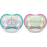 PHILIPS AVENT Ultra Air Sucettes de nuit x 2 0-6msc LUMIERE FONCEE
