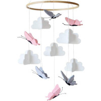 Carrousel SWECOMZE pour lit d'enfant en bois tissu BOHO