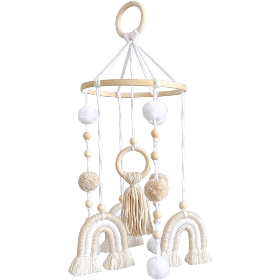 Carrousel SWECOMZE pour lit d'enfant en bois tissu BOHO