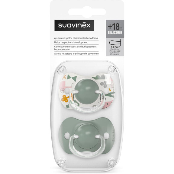 SUAVINEX SX PRO tétine anatomique 18msc+ silicone x2