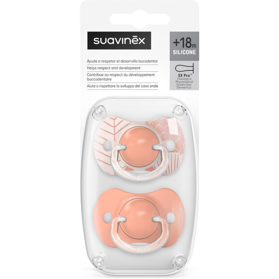 SUAVINEX SX PRO tétine anatomique 18msc+ silicone x2