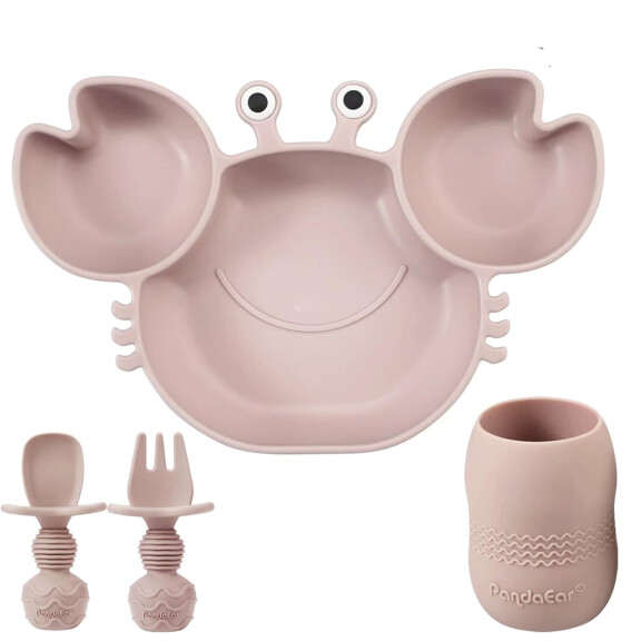 PANDAEAR set d'ustensiles en silicone avec ventouse 4 pièces KRAB