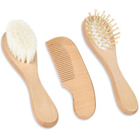 set de peignes et brosses en poils de chèvre 3 articles