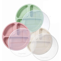 PANDAEAR set de soucoupes tripartites avec ventouse et couvercle... x3