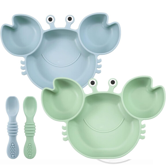 PANDAEAR set d'ustensiles en silicone avec ventouse 4 pièces KRAB