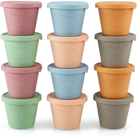 PANDAEAR set de récipients alimentaires en silicone avec couvercles x12 115ml
