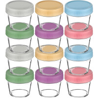 Set de 12 récipients alimentaires en verre AOLSO avec bouchons de 100ml