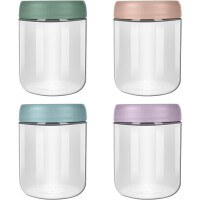 AOLSO Set de 4 récipients alimentaires en verre avec bouchons 480ml