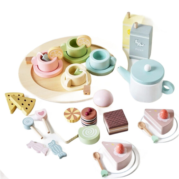 SMARTWO service à thé et à dessert en bois 34 el.