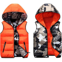 JIAMY gilet matelassé avec capuche réversible 120-130