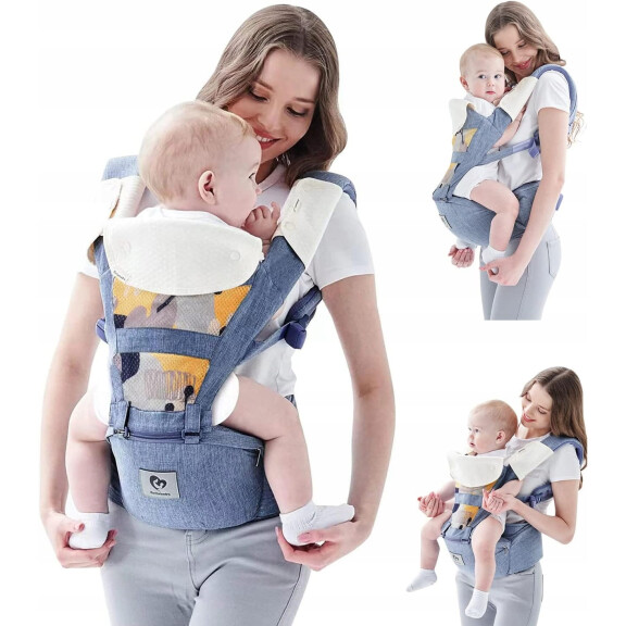 BELLABY Porte-bébé ergonomique avec ceinture abdominale 3en1 0-36msc