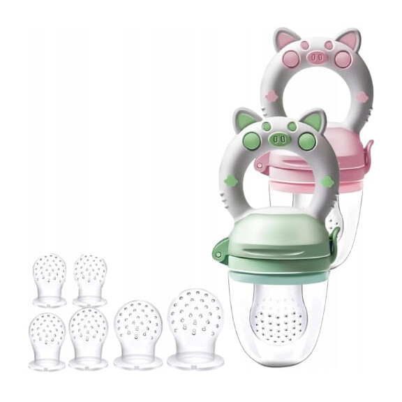 KAIYINGXIN mangeur de fruits à mordre pour enfants 3-24 m 2 pièces 8 embouts