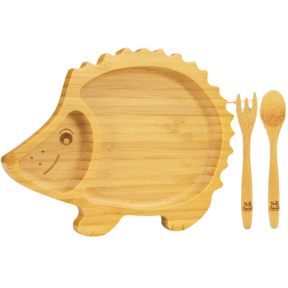 BABYLOVIT bol en bambou avec ventouse + cuillère et fourchette à oeufs