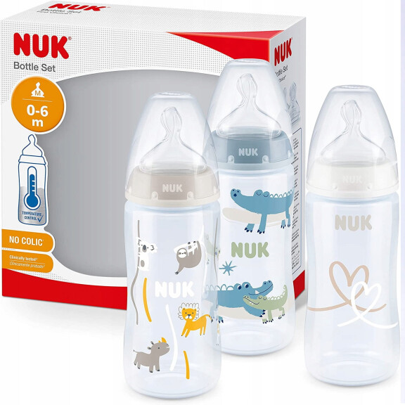 Set de biberons NUK No Colic 3x 300 ml 0-6