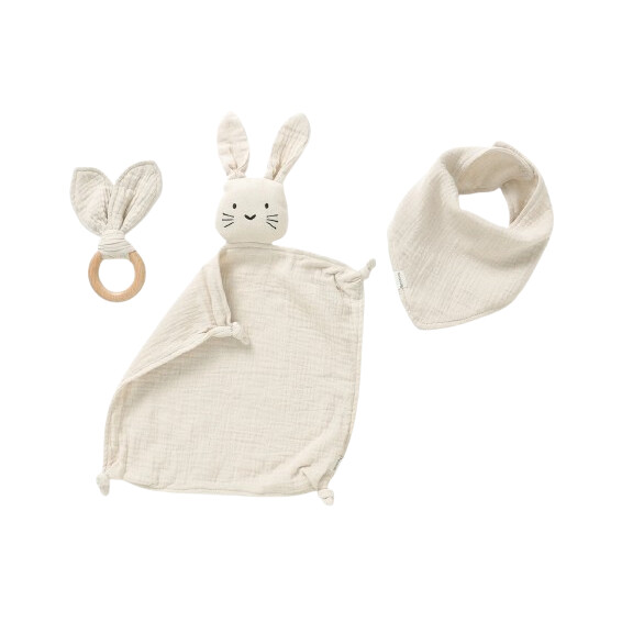 NUDU BABY doudou en coton + lange et corde KRÃ "LIK 28 cm