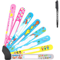 VICLOON bracelets SOS imperméables pour enfants 8 pièces + stylo marqueur