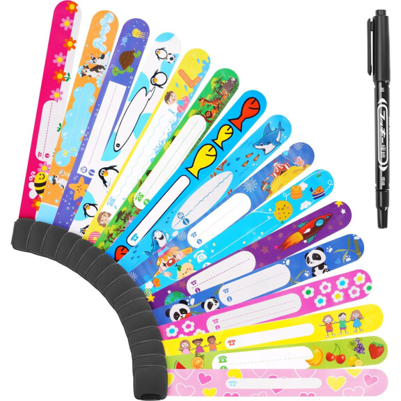 VICLOON bracelets SOS imperméables pour enfants 16 pièces + marqueur