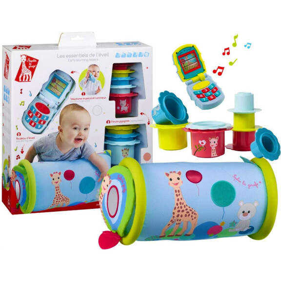 SOPHIE LA GIRAFE coffret cadeau roll phone cups 10el.