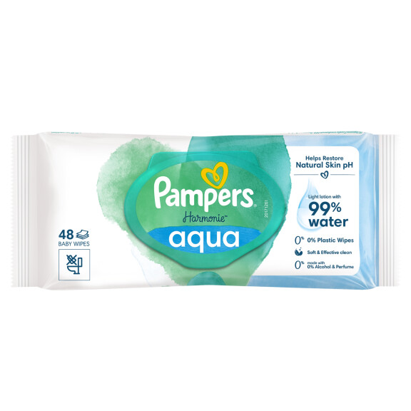 PAMPERS HARMONIE AQUA lingettes humides x48