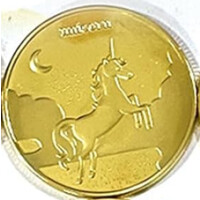 BRADOC Pièce de monnaie en métal doré 4 cm UNIQUE