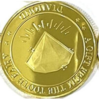 BRADOC Pièce de monnaie en métal pour coussin posé 4 cm DIAMANT