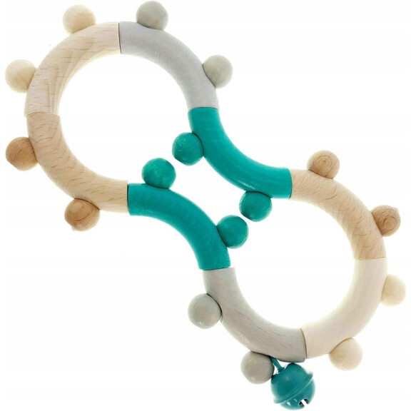 HESS hochet en bois avec clochette 8,5 x 17,5 cm