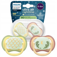 PHILIPS AVENT Ultra Air Sucettes de nuit x 2 0-6msc LUMIERE FONCEE