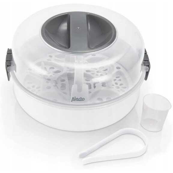 Stérilisateur à micro-ondes ALECTO BW-04 pour 4 biberons + pince et gobelet gradué