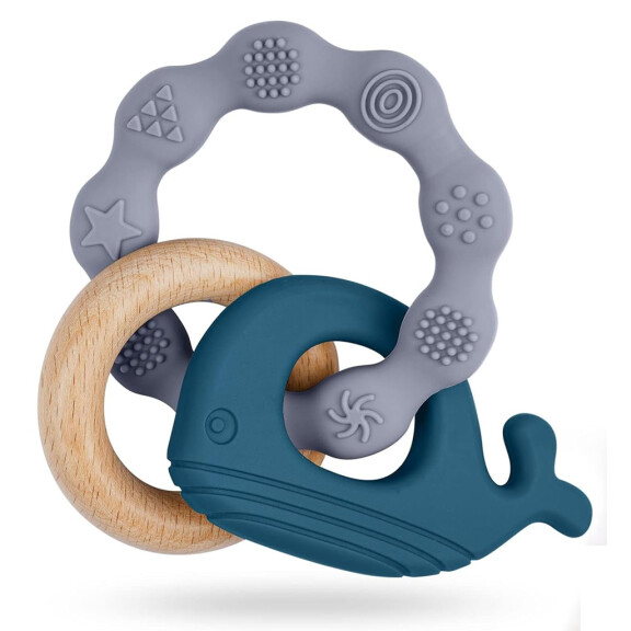 Jouet de dentition en bois et silicone VICLOON 7 x 10 cm MIGLORIDE