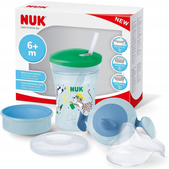 Set d'apprentissage de la boisson NUK tasse + 3 embouts buccaux