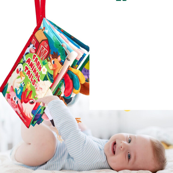 HAHALAND Livre sensoriel Farm Animal Tails HOLDER 12.5 x 22 cm