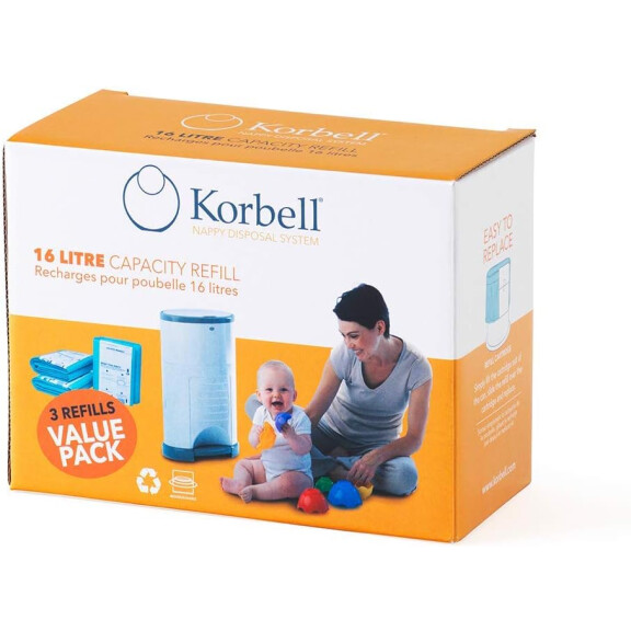 KORBELL sacs pour poubelle à couches 16L 3x