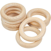 RUBY Fait main, anneaux de dentition en bois, 7 cm, 8 pièces