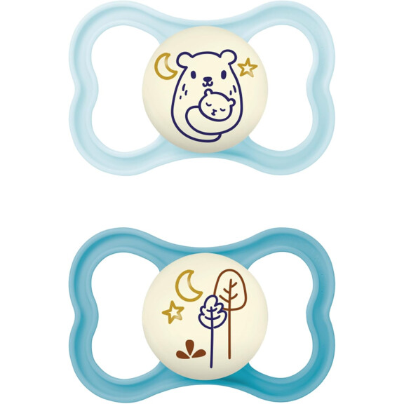 MAM AIR NIGHT sucette apaisante x2 6-16m BRILLE DANS LE NOIR